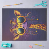 Decoupage Funky Giraffe Yellow Sunglasses A Diva Tissuepapier (Craft)