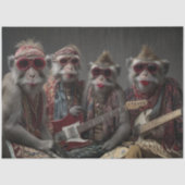 Decoupage Funky Monkey Rockers Band Boho Kunst Tissuepapier (Voorkant)