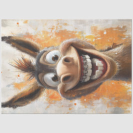Decoupage Funny Expressive Happy Donkey Tissuepapier