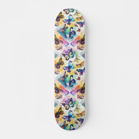 Decoupage geïnspireerd vlinder collage skateboard (Voorkant)