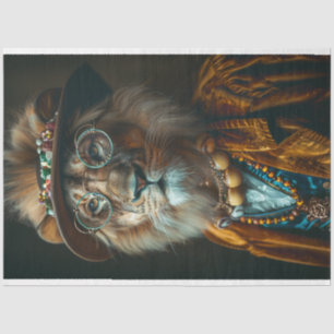 Decoupage  Gekleed Charismatische Leeuw Tissuepapier