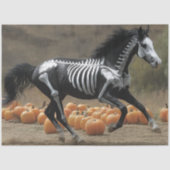 Decoupage Geschilderd Zwart Hengst Paard Skelet Tissuepapier (Voorkant)