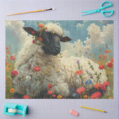 Decoupage Getextureerde Wildflower Schapen in een Tissuepapier (Craft)