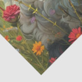 Decoupage Getextureerde Wildflower Schapen in een Tissuepapier (Detail)