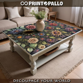 Decoupage - Gevarieerde magische bloemen -  Tissuepapier