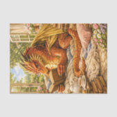 Decoupage Gezellige Lezende Draak Tissuepapier (Voorkant)