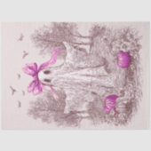 Decoupage Ghost Draped in Pink Lace Halloween Tissuepapier (Voorkant)