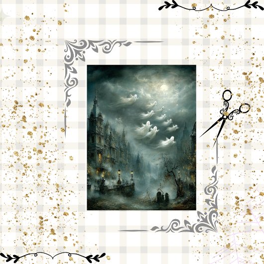 Decoupage Ghost Light Hollow Fog Overdekte Kasteel Tissuepapier