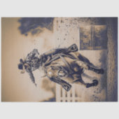 Decoupage Girl Barrel Racer Arena Competitie Tissuepapier (Voorkant)