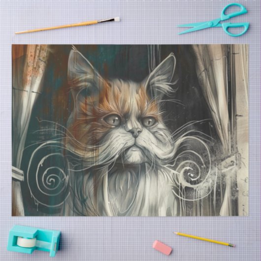 Decoupage Glamour Kattensnor Abstract Tissuepapier (Craft)