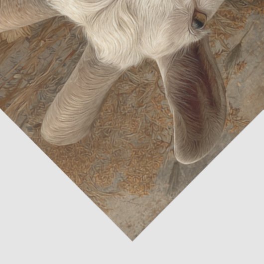 Decoupage Goat Rustic Farm 18x24 Canvas  Tissuepapier (Detail)