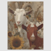 Decoupage Goat Rustic Farm 18x24 Canvas  Tissuepapier (Voorkant)