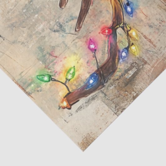 Decoupage Golden Retriever Antlers gekleurde sjaal Tissuepapier (Detail)