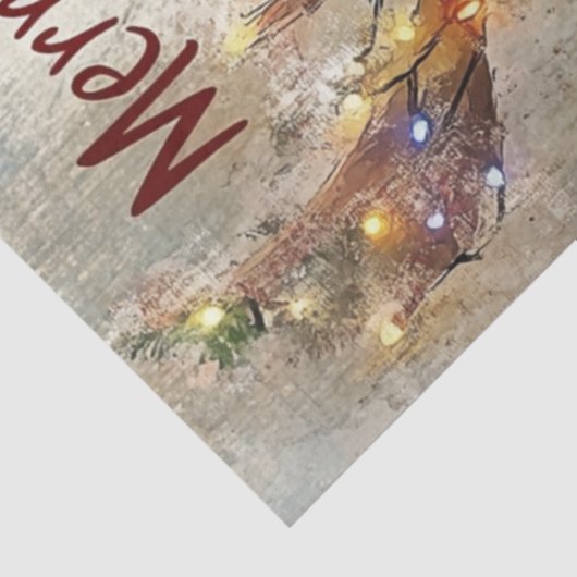 Decoupage Golden Retriever Antlers & Kerstmis Tissuepapier (Detail)