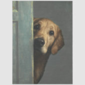 Decoupage Golden Retriever Peeking Peanut Butter Tissuepapier (Voorkant)