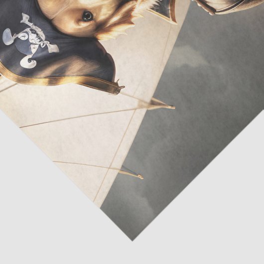 Decoupage - Golden Retriever Pirate Dog - Tissuepapier (Detail)