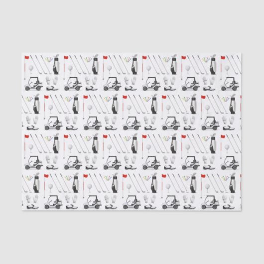 Decoupage Golf Golfer Golfen Verjaardagsfeest Tissuepapier (Voorkant)