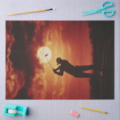 Decoupage Golfer Silhouette Fiery Horizon Tissuepapier (Craft)