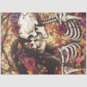 Decoupage Gothic Afro-Amerikaanse Skeleton Wedding Tissuepapier (Voorkant)