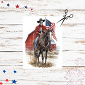 Decoupage Gothic Cowboy Skeleton Paard Patriottisc Tissuepapier