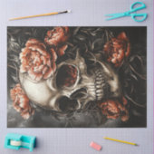 Decoupage Gothic Elegant Brons Toned Skull Tissuepapier (Craft)