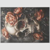 Decoupage Gothic Elegant Brons Toned Skull Tissuepapier (Voorkant)
