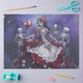 Decoupage Gothic Elegant Danser Wit Rood Jurk Tissuepapier (Craft)