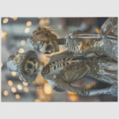 Decoupage Gothic Elegant Skeleton Paar Zilver Tissuepapier (Voorkant)