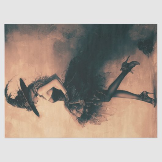 Decoupage Gothic Fantasy Witch Monochrome effecten Tissuepapier (Voorkant)