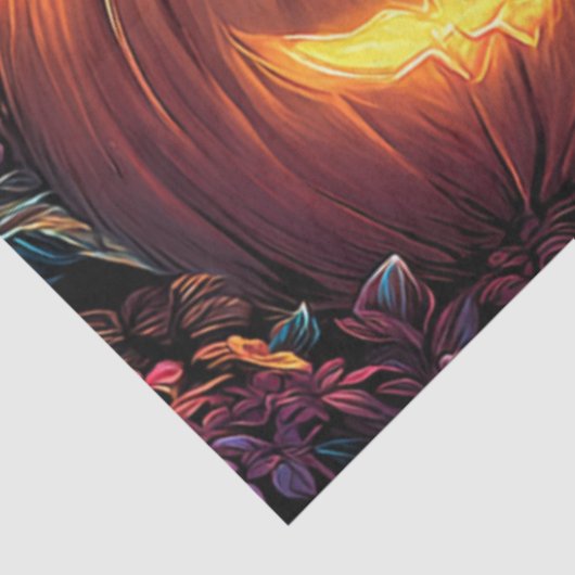 Decoupage Gothic Haunted House Jack-O-Lanterns  Tissuepapier (Detail)