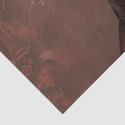 Decoupage Gothic Lady in het rood Tissuepapier (Detail)