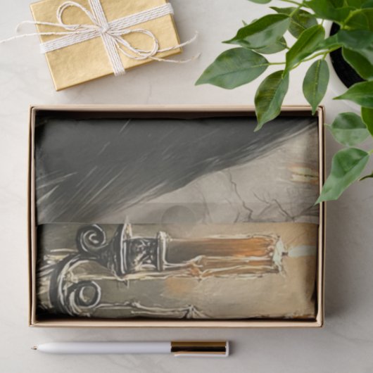 Decoupage Gothic Raven Haunted Mansion Foggy Tissuepapier (Geschenk)