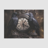 Decoupage Gothic Ravens met Klok Tissuepapier (Voorkant)
