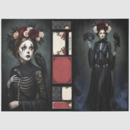 Decoupage Gothic Rose Queen – Dark Romantic Art Tissuepapier