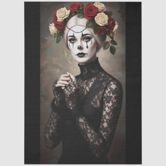 Decoupage Gothic Rose Queen – Dark Romantic Art Tissuepapier (Voorkant)