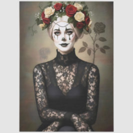 Decoupage Gothic Rose Queen – Dark Romantic Art Tissuepapier
