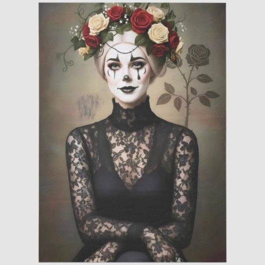 Decoupage Gothic Rose Queen – Dark Romantic Art Tissuepapier (Voorkant)