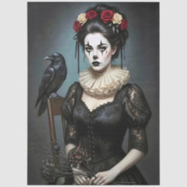 Decoupage Gothic Rose Queen – Dark Romantic Art Tissuepapier