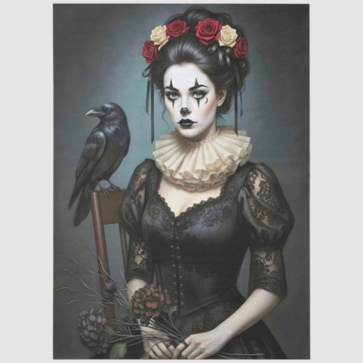 Decoupage Gothic Rose Queen – Dark Romantic Art Tissuepapier (Voorkant)