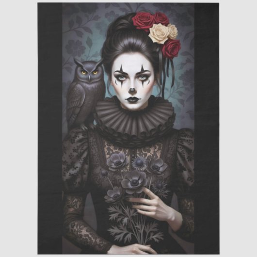 Decoupage Gothic Rose Queen – Dark Romantic Art Tissuepapier (Voorkant)