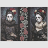 Decoupage Gothic Rose Queen – Dark Romantic Art Tissuepapier (Voorkant)