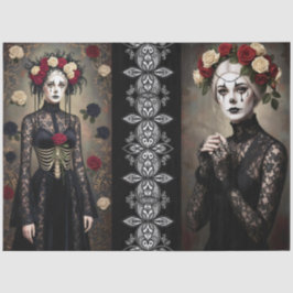 Decoupage Gothic Rose Queen – Dark Romantic Art Tissuepapier