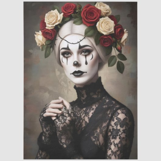 Decoupage Gothic Rose Queen – Dark Romantic Art Tissuepapier (Voorkant)