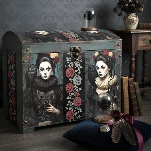 Decoupage Gothic Rose Queen – Dark Romantic Art Tissuepapier