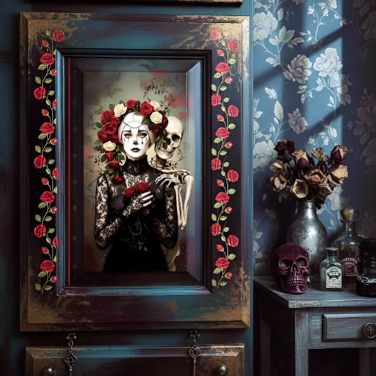 Decoupage Gothic Rose Queen – Dark Romantic Art Tissuepapier
