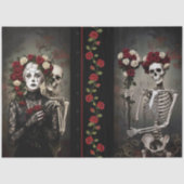 Decoupage Gothic Rose Queen – Dark Romantic Art Tissuepapier (Voorkant)