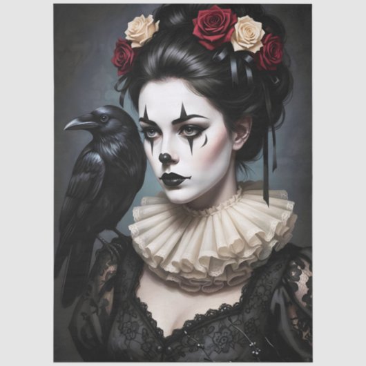 Decoupage Gothic Rose Queen – Dark Romantic Art Tissuepapier (Voorkant)