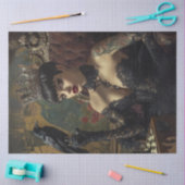 Decoupage Gothic Royalty Queen in het zwart Tissuepapier (Craft)