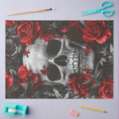 Decoupage Gothic Silver Skeleton Skull Tissuepapier (Craft)