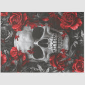 Decoupage Gothic Silver Skeleton Skull Tissuepapier (Voorkant)